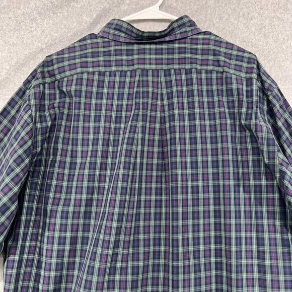 Ralph Lauren Yarmouth Shirt Mens Size 16-33 Long Sleeve Button Front Blue Plaid - Picture 10 of 12